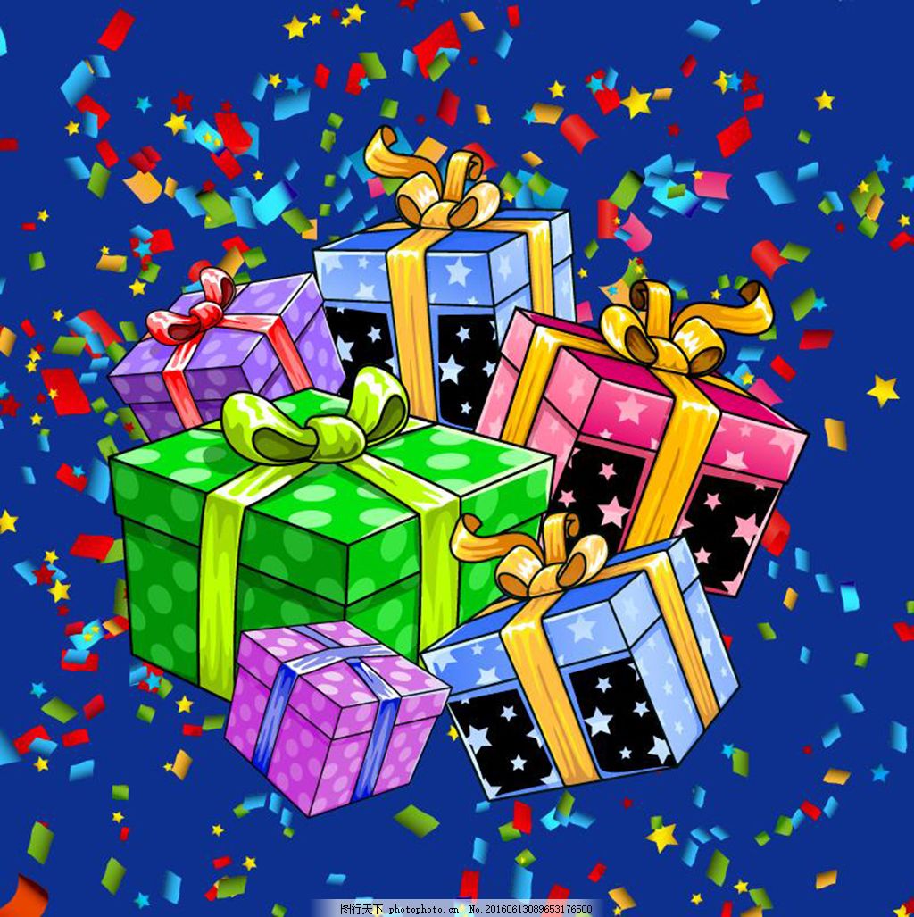 節(jié)日禮物蝴蝶結(jié)盒子矢量圖