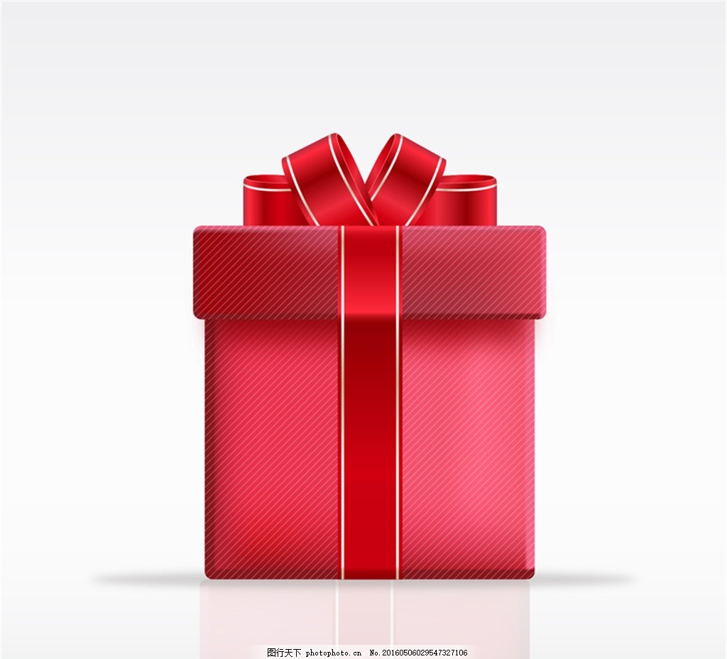 紅色禮盒設(shè)計(jì)矢量素材,愛心 包裝 禮物 絲帶 蝴蝶結(jié)-